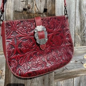 Red Tooled Purse